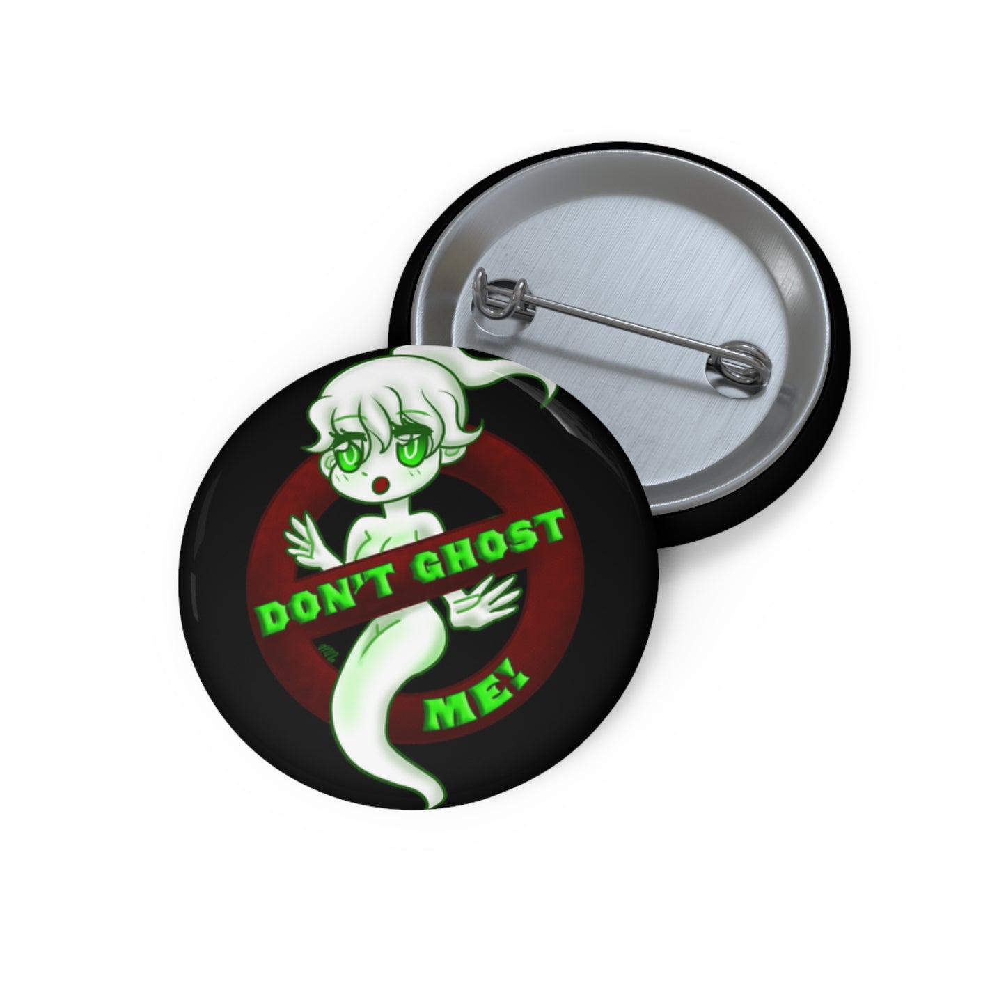 Don't Ghost Me! | Pinback Button, Anime Girl, Spooky